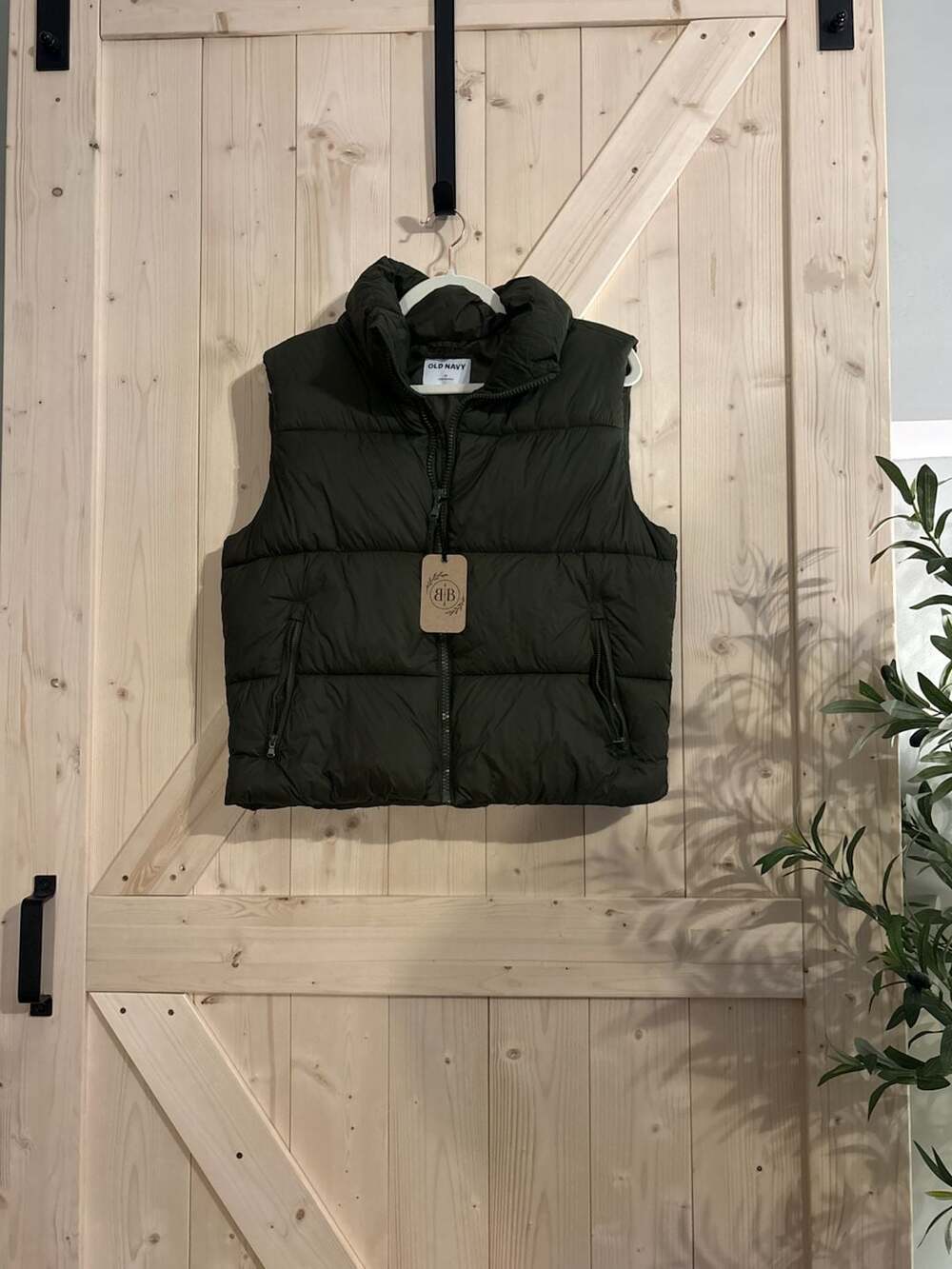 Old Navy Olive Green Puffer Vest